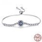 925 Sterling Silver Bracelets for Women Blue Stone Beads Bracelet 