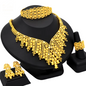 Indian Jewellery Luxury Necklace Jewelry Sets for Women Dubai Gold Color African Arabic Wedding Bridal Collection Sets Earring