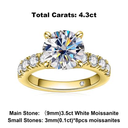  925 Sterling Silver 18K Gold Plated Lab Created Diamond 