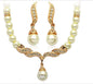 Korean Double Layer Pearl Choker Necklace Silver Gold Color 