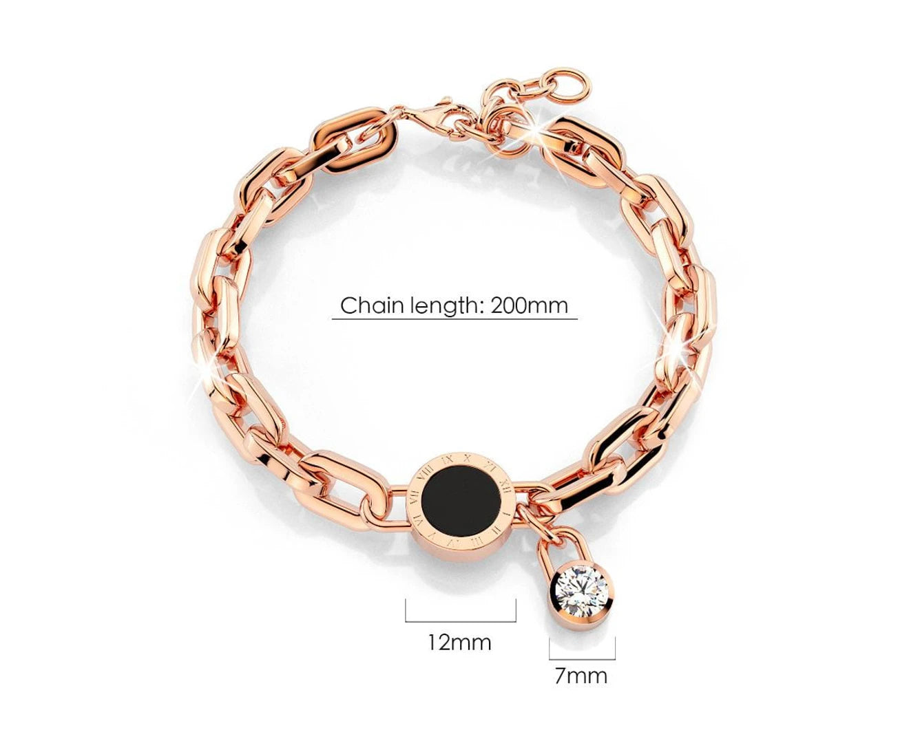  Numeral Bracelet in Rose Gold Layered Steel Jewellery