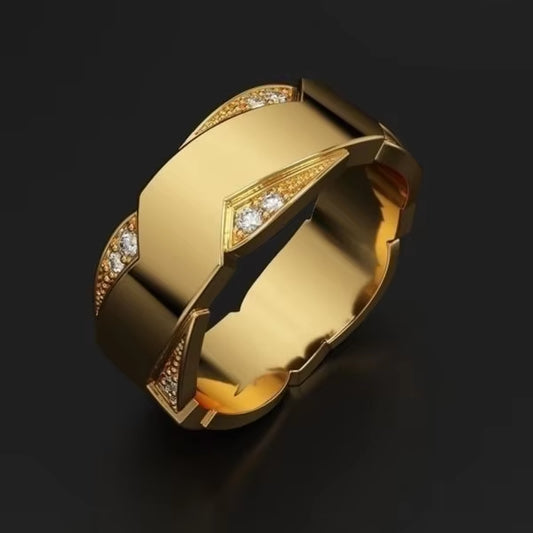 14K Gold Rings for Man Love Promise Gentleman 