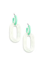 Retro Oval Drop Acrylic Glitter Earrings