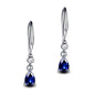 Trendy Silver 925 with Water Drop Shaped Sapphire Gemstones Earrings 