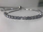 Adjustable Fashion Tennis Bracelet for Women with Cubic Zirconia, White Gold-Plated Crystal Bangle