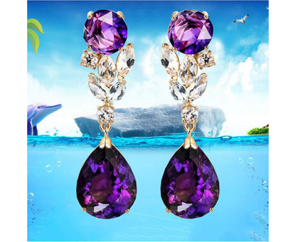  Water Drop-Shaped Pendant Rhinestone Jewelry