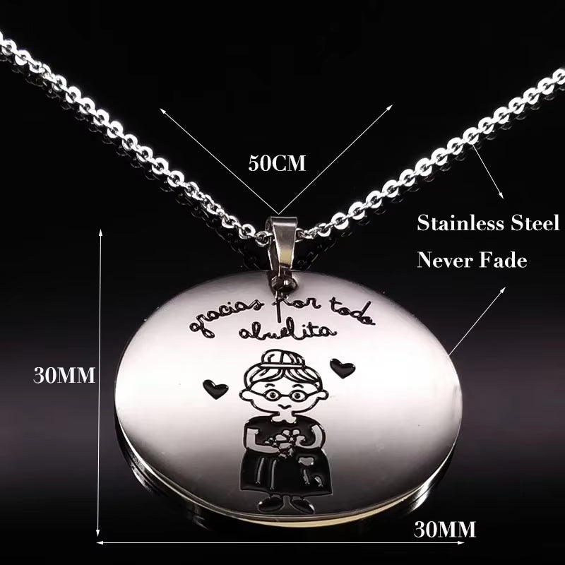 Spain Grandmother Stainless Steel Necklace Jewelry 