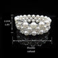 Pearl Prom Silver Color Crystal Bracelet Necklace Earrings Jewellery Sets