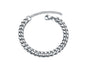 Men Bracelet Chain Plated Stainless Steel Hip Hop Geometric Cuban Link Bracelet - Silver