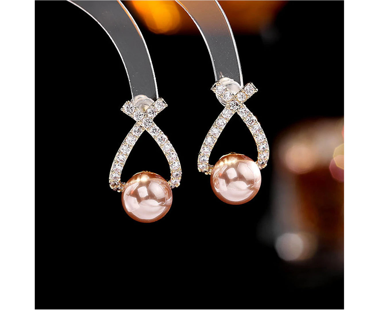 Shaped Rhinestones  Long Lasting Ear Studs 