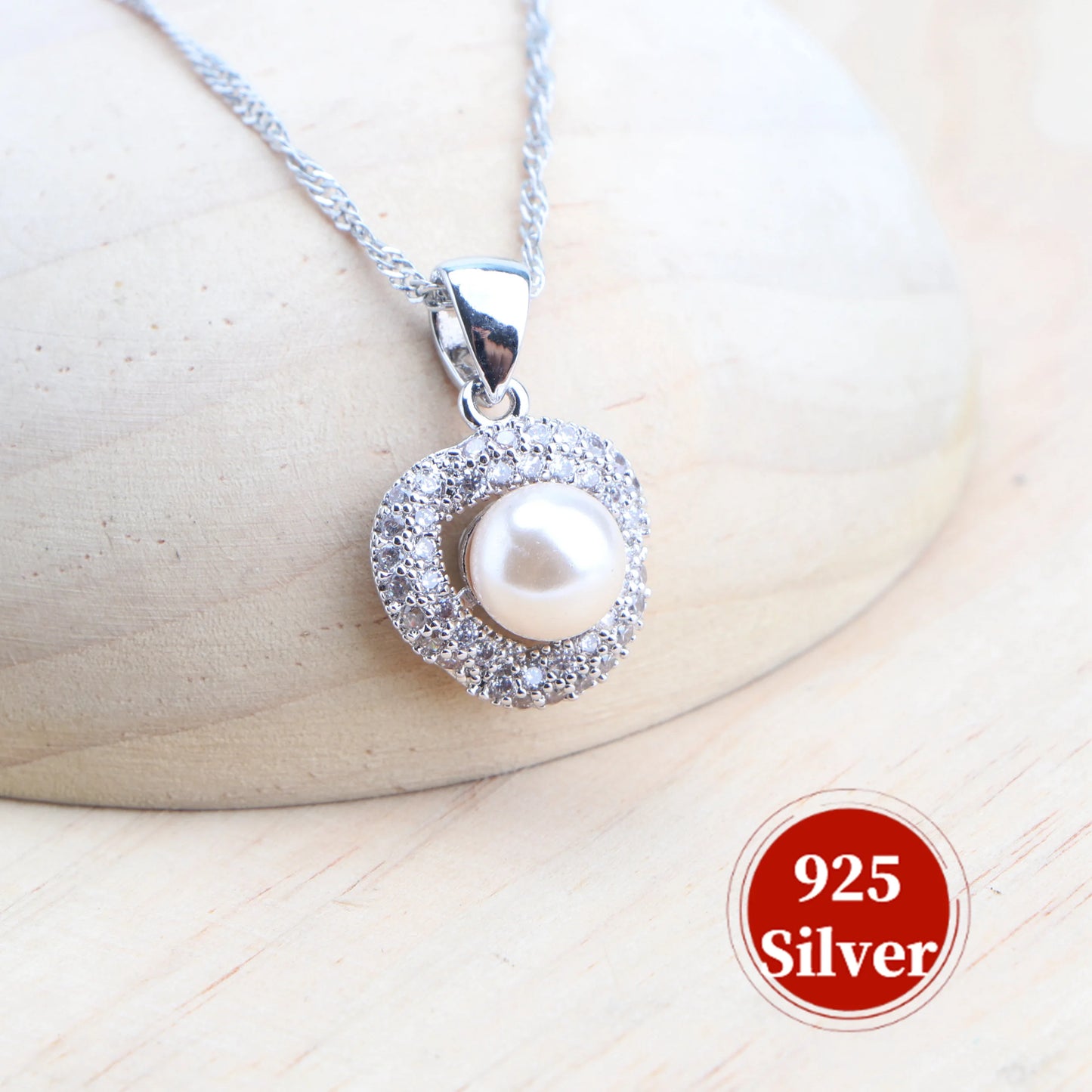 Natural Pearls 925 Silver Bridal Earrings Bracelets Rings Pendant Jewelry Set 