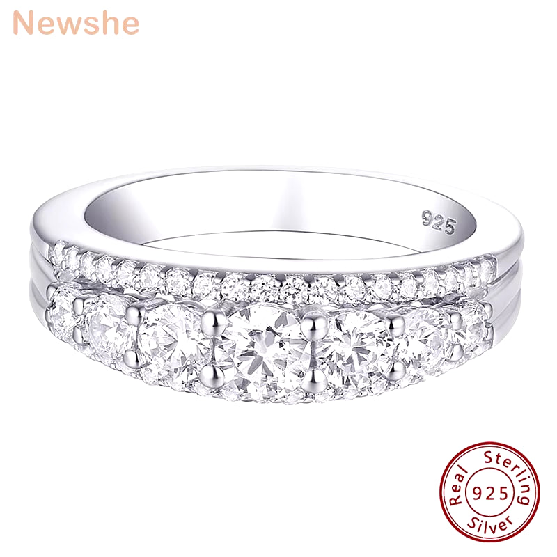 925 Sterling Silver Eternity Ring 1.1Ct round White 