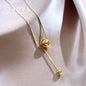 Simple Gold Color Ball Pendant Stainless Steel 