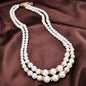 Korean Double Layer Pearl Choker Necklace Silver Gold Color 