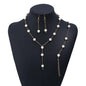 Korean Double Layer Pearl Choker Necklace Silver Gold Color 