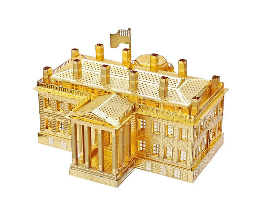 3D Metal Puzzle the White House Model Building Kits - Gold